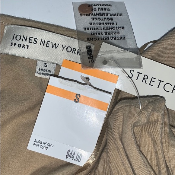 🆕Tan Henley type Top🌿JONES NY Sport 3/4 Sleeve - Picture 5 of 8